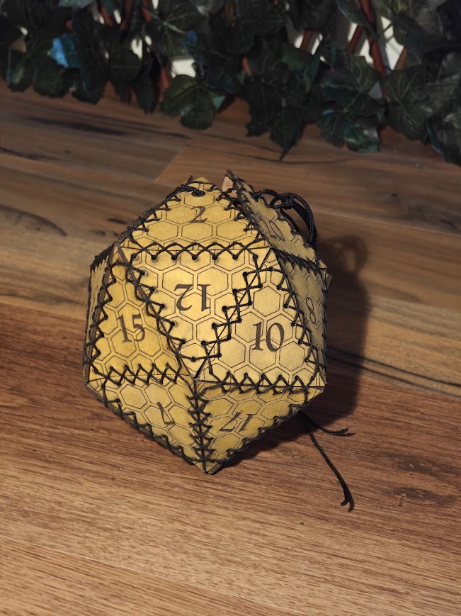 D20 tasje geel honeycomb - Afbeelding 2
