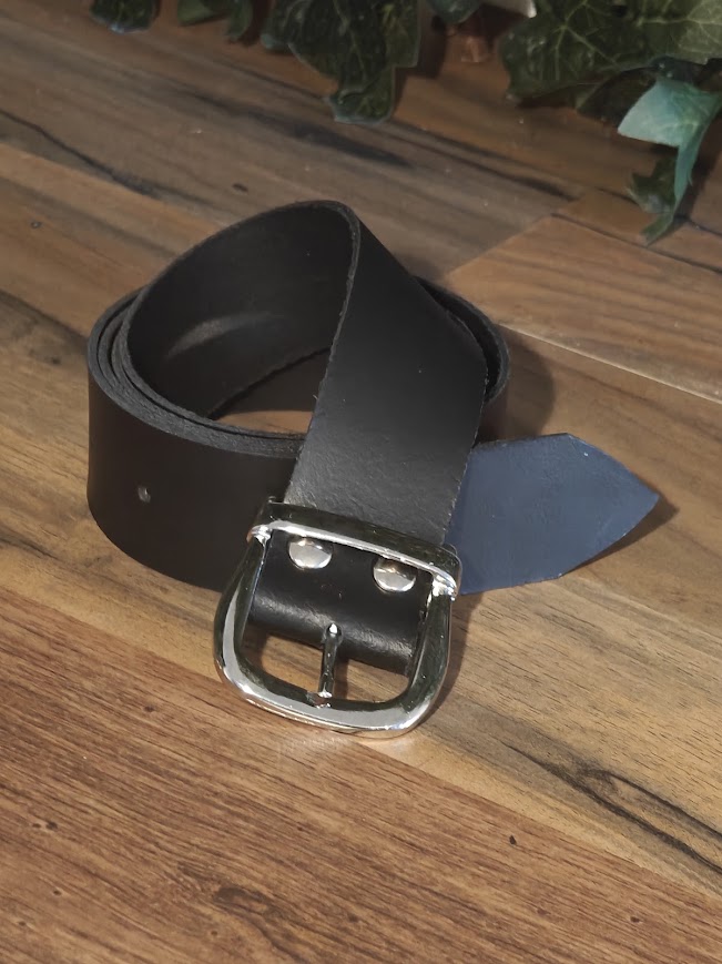 Zwarte leren riem - Afbeelding 5