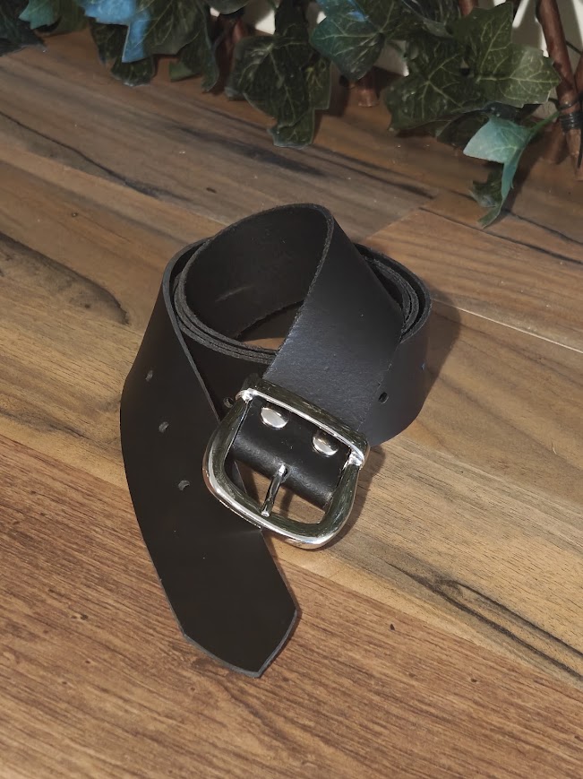 Zwarte leren riem - Afbeelding 6